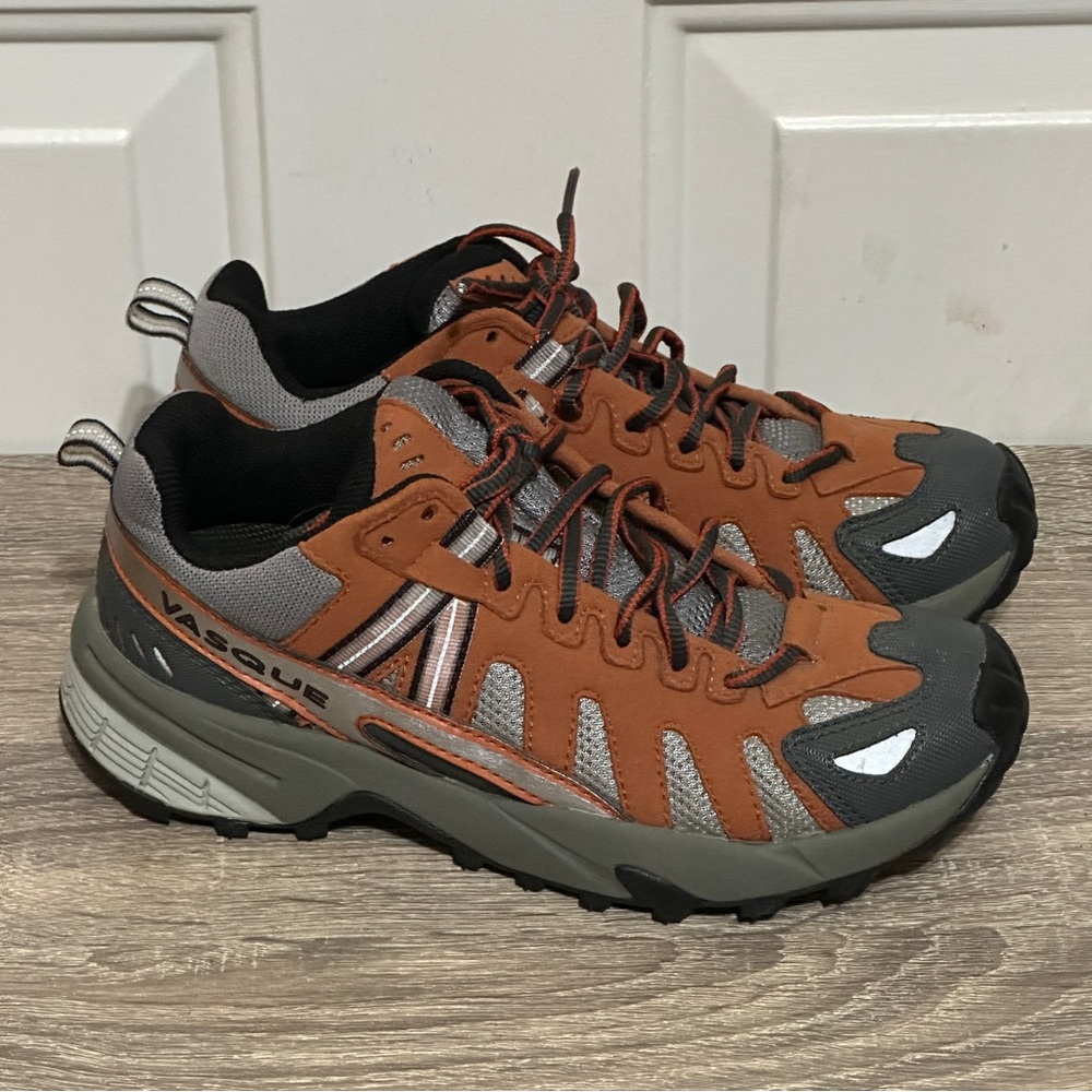 Vasque Women’s Low Top Trail Hiking Shoes Burnt Orange/‎ Grey Lace Up Size 6.5 M